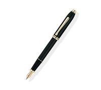 Bolígrafo Cross Townsend lacado en negro con tinta suave, citas chapadas en oro