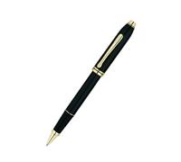 Bolígrafo Cross Townsend lacado en negro con tinta suave, citas chapadas en oro