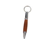 Bolígrafo de Cerrojo, Llavero de Bolsillo para Viaje, Bolígrafo de Punta Redonda Táctil, Compacto y Corto de Madera con 5 Recambios B