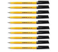 Bolígrafo de punta fina 0,3 mm y tinta negra, paquete de 10 (suelto), de la marca Staedtler Stick 430