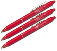 Pilot Pen Bolígrafo de tinta borrable Frixion Clicker – negro y rojo – 3 unidades