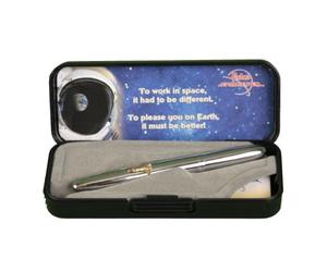Bolígrafo Fisher Space Pen plateado con diseño de nave espacial