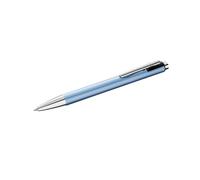 Bolígrafo metálico Pelikan Snap K10 azul esmerilado metálico (azul claro) en estuche - innovador mecanismo a presión, cuerpo de aluminio, tinta azul para documentos (ISO 12757-2)