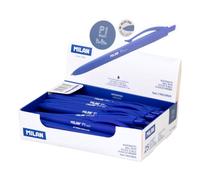 Bolígrafo Milan P1 Touch - Expositor de 25 Unidades - Punta de 1mm - Bolígrafo Tinta de Aceite - Bolígrafo Azul - Bolígrafo Negro - Punta Retráctil - Material Escolar - Para Escuela, Colegio, Hogar, O