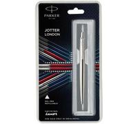 Bolígrafo Parker Jotter Fine Point SS tinta negra + recarga y estuche azul gr...