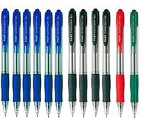 Boligrafo pilot supergrip pack 12 u.(6 azules,4 negros,1 rojo,1 verde)