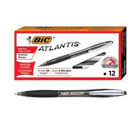 Bolígrafo retráctil Bic Atlantis Smooth Click, punta media, agarre cómodo, paque
