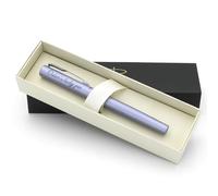 Bolígrafo roller Parker Vector XL personalizado + caja de regalo (Azul plateado) | Pluma grabada a medida con nombre | Regalo único para él o para ella