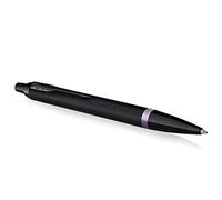 Parker Pens Bolígrafo Vibrant Rings IM – laca negra satinada, detalles amatista, estuche regalo