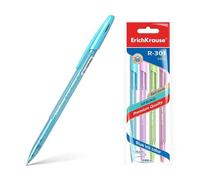 Bolígrafo y Roller marca ERICHKRAUSE modelo Erichkrause Pack de 4 Boligrafos R-301 Spring Stick 0.7 - Cuerpo Hexagonal Translucido - Tinta de Secado Rapido - Color Azul