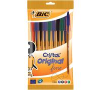 Bolígrafos BIC Cristal Original Fine, Blister x10 Surtidos