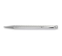 Bolígrafos Caran D'Ache, color gris/plateado. Colección Ecridor, diseño chevron, acabado en palladio, modelo para mujer