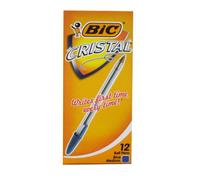 Bolígrafos clásicos Bic Cristal Original de punta media de 1,0 mm, paquete de 12