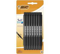 Bolígrafos con agarre BIC Soft Feel, color negro, paquete de 15