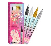 Bolígrafos de arte portátiles, marcadores de puntos de colores, bolígrafos de punta fina de 5,39 x 1,81 pulgadas con tinta de larga duración, herramientas de uñas acrílicas, conjunto de con puntas de