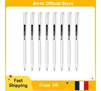 Bolígrafos de gel blancos Arrtx, paquete de 8, bolígrafo de tinta de gel de punta fina de 1 mm, tinta opaca de archivo, para papel negro, dibujo, bocetos, ilustraciones, tarjetas 8 Pack