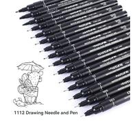 Bolígrafos Fineliner de tamaño 15/3, bolígrafo delineador de micropigmentos negro, bolígrafo de dibujo multiliner para artistas, bocetos, dibujo, dibujo, diseño de cómic 15 piezas