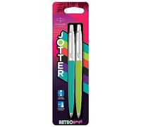 Bolígrafos Parker Jotter Originals | Colección Retrowave | Azul Caribe y verde manzana | Tinta azul | Blíster | 2 unidades