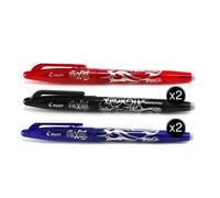 Bolígrafos PILOT Frixion Ball, Pack x5 Colores (2x Azul + 2x Negro + 1x Rojo)