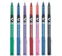 Bolígrafos Roller PILOT V-5, Pack x7 Colores (1x Az + 1x Rj + 1x Ng+ 1x Ve + 1x Cel + 1x Ros + 1x Vio)
