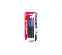 Bolígrafos UB-188-Micro Air, tinta Super Ink negra/roja/azul, a prueba de manipulación, punta estilográfica, paquete de 3 unidades