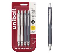 Bolígrafos uni-ball Jetstream RT - El mejor bolígrafo según el NY Times Wirecutter durante más de una década - Paquete de 4 bolígrafos negros de punta fina de 0,7 mm - De vuelta a la escuela
