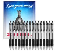 Bolígrafos Zebra Pen Z-Grip retráctiles de punta esférica - 1,0 mm - Paquete de 16 - En embalaje de regalo con sobre - Para la escuela, escritura, trabajo, oficina (negro)