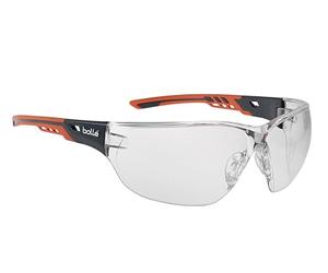 BOLLE NESS+ - Patillas bi-material naranja/negro - PC incoloro - antirayaduras y antivaho PLATINUM