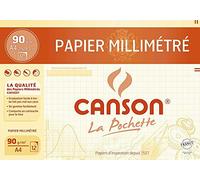 Bolsa CansonPapel Millimetré Bistre A4, 12 hojas, 90 g/m²