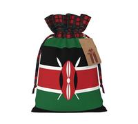 Bolsa con cordón estampada con la bandera de Kenia para envolver festivales, almacenamiento y uso en fiestas