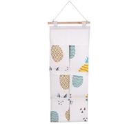 Bolsa de Almacenamiento Colgante para Pared, Algodón y Lino, Grande | Diseño Sencillo y Práctico, Acceso Rápido a Objetos, para Baño y Hogar, Estilo Creativo, Amarillo