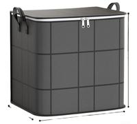 Bolsa de almacenamiento de edredón grande no tejida organizador de ropa cajas de mudanza para el hogar edredón manta contenedor de juguetes con asas reforzadas negro 60 x 50 x 70 cm (110 L)