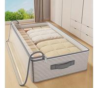 Bolsa de almacenamiento de ropa de gran capacidad, caja organizadora no tejida resistente, ventana transparente para edredones, mantas, ropa de cama debajo de la cama XL