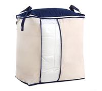 Bolsa de almacenamiento de ropa resistente, tela no tejida para suéteres de invierno, ropa de cama, mudanza, universidad, dormitorio, organización de habitación, blanco (C)