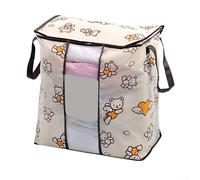 Bolsa de almacenamiento de tela resistente para ropa de cama, edredones, toallas, organizador de armario de gran capacidad con asas fuertes (A)