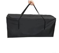 Bolsa de almacenamiento impermeable para cojines y decoración de temporada, material Oxford recubierto de plata 210D con cremallera resistente y asas para un fácil transporte, negro (116 x 47 x 51 cm)