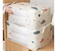 Bolsa de Almacenamiento para Ropa y Edredones, Grande/Pequeña, a Prueba de Humedad y Polvo, Organizador de Gran Capacidad para Edredones y Mantas Blue 60X40X30cm