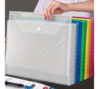 Bolsa de archivo transparente A4, bolsa de almacenamiento de documentos de plástico, organizador de estudiantes, carpetas de bolsillo de información, papelería, 10 Uds. random10pcs