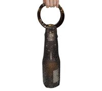 Bolsa de botellas de vino de diamantes de imitación - reutilizable, malla Champagne bolsa | Colección de diseño de paquetes de regalo de Navidad, bolsa de lujo de rhinestone botellas de vino regalo