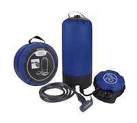 Bolsa de Ducha 11L PVC con Manguera 2m Bolsa de Ducha 11L PVC | Bomba activada por pie, esponja elástica, flujo continuo, sin baterías, uso ilimitado