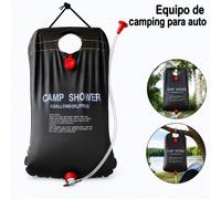 Bolsa de Ducha Solar de 20L para Camping, Caravana, Plegable, Colgante, Kit de Lavado Exterior con Manguera y Cabezal de Ducha 2pcs