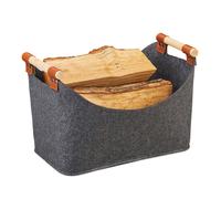 Bolsa de fieltro cesta almacenamiento fieltro madera bolsa leña 2x cesta fieltro
