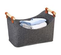Bolsa de fieltro de madera con mango reforzado, suave y gruesa | Bolsa de madera de leña cesta de la compra de juguetes cesta de almacenamiento para compras al aire libre leña libros
