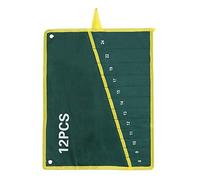 Bolsa de Herramientas de Lona Llave Organizador de Bolsa llaves fijas Almacenamiento Bolsa con Verde 6/8/10/12/14/25 Bolsillos(12 Pockets)