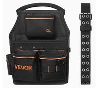 Bolsa de herramientas profesional con correas | Cinturón de herramientas resistente con 14 compartimentos | Ajustable de 83 a 127 cm | Ideal para electricistas, carpinteros y trabajadores de la constr