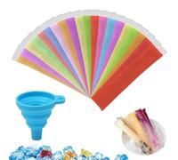 Bolsa de Hielo,Lote de 200 Bolsas Popsicle, para Cubitos de Hielo Caseros con Embudo,para Congelador Yogur,Caramelos Helados(5,5 x 27,8 cm)