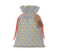 Bolsa de moda ligera con cordón para niños con diseño de cabeza de león de león, con etiqueta de papel kraft para Navidad, Halloween