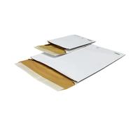 Bolsa de papel acolchada blanca ratioform terra, con pliegue lateral