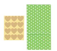 Bolsa de papel, Stand up Colorful Bags,Cookie Gift Packing Bag Birthday Party Favor Stand Bags 12pcs/lot-Green dot,23x12x7,5cm