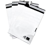 Bolsa de Plástico Color Blanco Resistente y Segura, Bolsas de Embalaje para Envíos - Ofituria 100 Uds